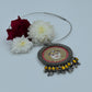 Divine Elegance: Handcrafted Silver Pendant with Miniature Painting of Durga